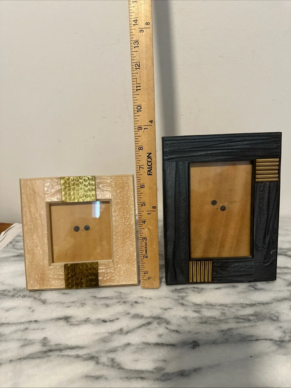 Anthropologie Neutral and Black Decorative Photo Frame Set - Home Accents